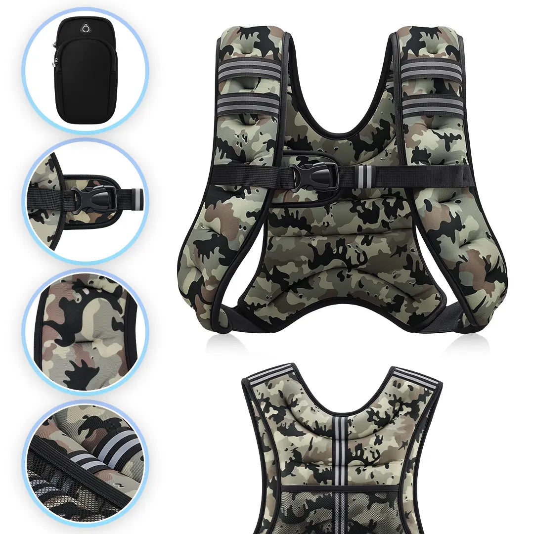 【Dealsforyoudays】Zelus Weighted Vests,6/8/12/16/20/25/30Lb Rucking Vest with Detachable Phone Pouch&Reflective Stripes&Adjustable Straps|Exercise Equipment & Workout Enhancer for Motivational Walking,Strength Training,Running #Tiktokshopdealsforyoudays