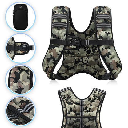 【Dealsforyoudays】Zelus Weighted Vests,6/8/12/16/20/25/30Lb Rucking Vest with Detachable Phone Pouch&Reflective Stripes&Adjustable Straps|Exercise Equipment & Workout Enhancer for Motivational Walking,Strength Training,Running #Tiktokshopdealsforyoudays