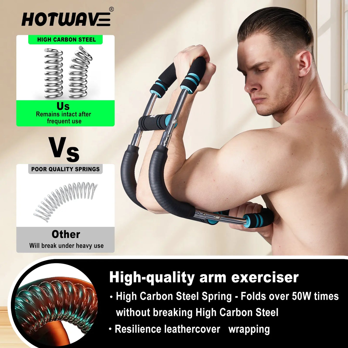 HOTWAVE Arm Trainer, Adjustable Chest Workout Equipment, Arm Trainer for Men, Chest Trainer for Men, Shoulder Muscle Training, Portable Spring Resistance Home Fitness Equipment Summerwins