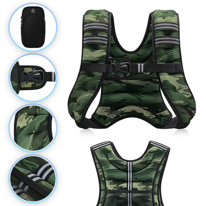 【Dealsforyoudays】Zelus Weighted Vests,6/8/12/16/20/25/30Lb Rucking Vest with Detachable Phone Pouch&Reflective Stripes&Adjustable Straps|Exercise Equipment & Workout Enhancer for Motivational Walking,Strength Training,Running #Tiktokshopdealsforyoudays