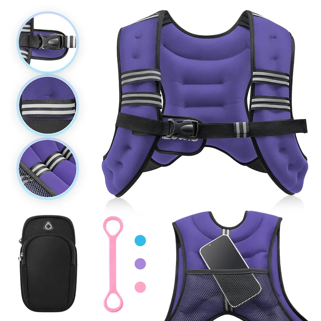 【Dealsforyoudays】Zelus Weighted Vests,6/8/12/16/20/25/30Lb Rucking Vest with Detachable Phone Pouch&Reflective Stripes&Adjustable Straps|Exercise Equipment & Workout Enhancer for Motivational Walking,Strength Training,Running #Tiktokshopdealsforyoudays