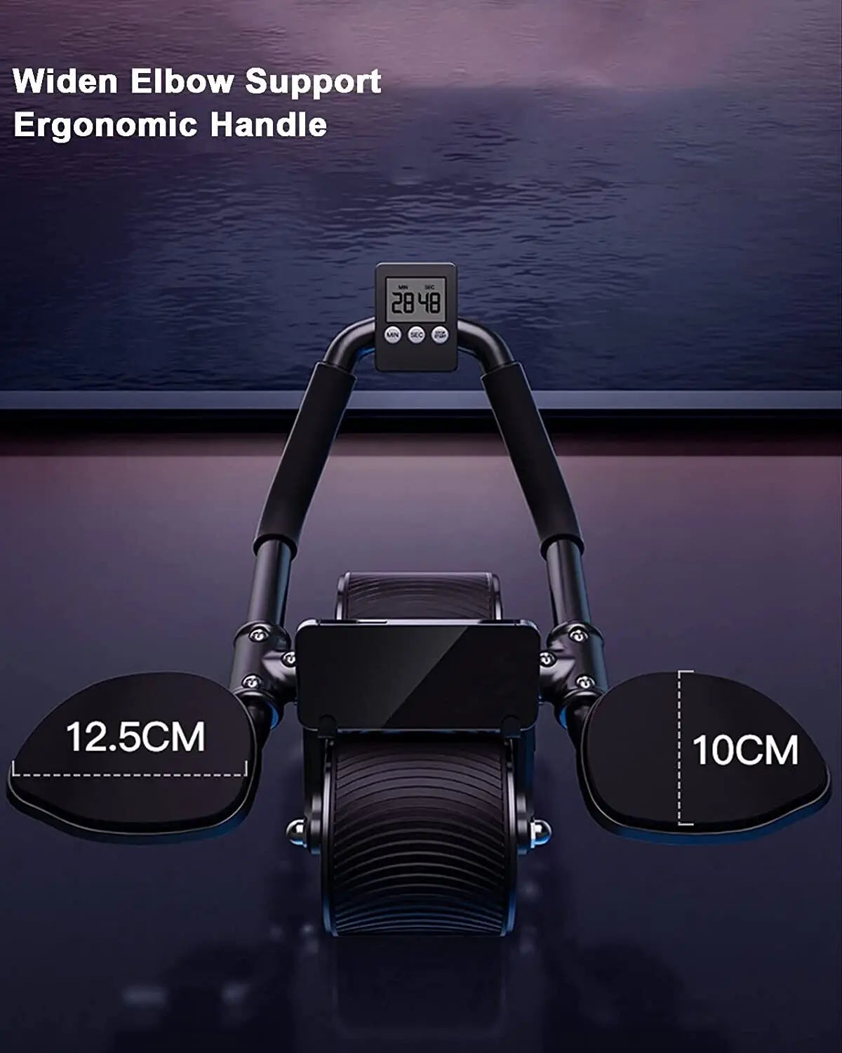 Automatic Rebound Ab Roller Wheel with Timer, Ergonomic Design, Non-Slip Grips, Ab Workout Equipment for Core Muscle Training, at Home Gym Gear