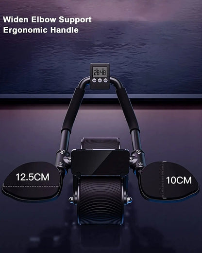 Automatic Rebound Ab Roller Wheel with Timer, Ergonomic Design, Non-Slip Grips, Ab Workout Equipment for Core Muscle Training, at Home Gym Gear