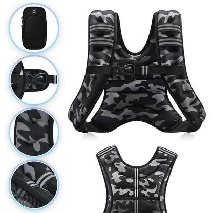 【Dealsforyoudays】Zelus Weighted Vests,6/8/12/16/20/25/30Lb Rucking Vest with Detachable Phone Pouch&Reflective Stripes&Adjustable Straps|Exercise Equipment & Workout Enhancer for Motivational Walking,Strength Training,Running #Tiktokshopdealsforyoudays