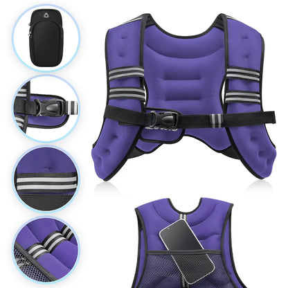 【Dealsforyoudays】Zelus Weighted Vests,6/8/12/16/20/25/30Lb Rucking Vest with Detachable Phone Pouch&Reflective Stripes&Adjustable Straps|Exercise Equipment & Workout Enhancer for Motivational Walking,Strength Training,Running #Tiktokshopdealsforyoudays