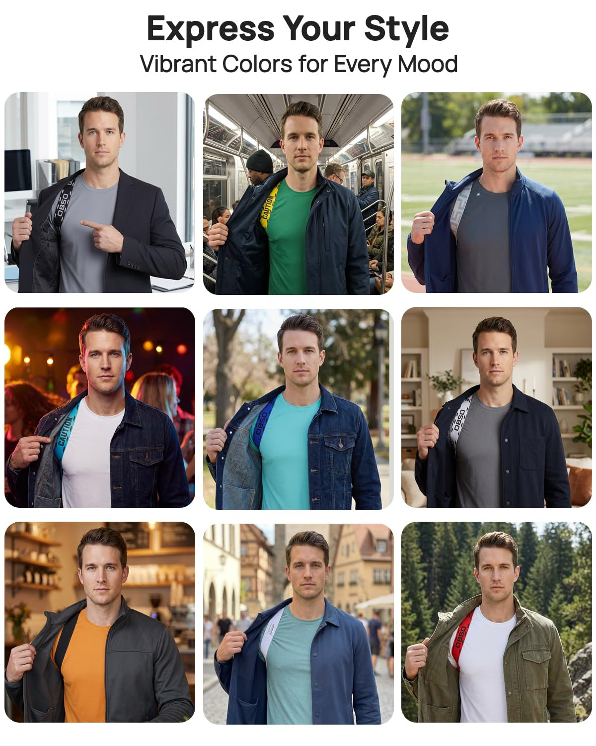 ® 1/8" Ultra-Slim Invisible Posture Corrector for Men, High-Airflow Breathable Fabric Upper Back Brace Posture Corrector under Shirt for Gen Z Professionals,Business Meetings & Date Night