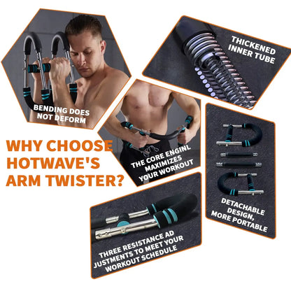 HOTWAVE Arm Trainer, Adjustable Chest Workout Equipment, Arm Trainer for Men, Chest Trainer for Men, Shoulder Muscle Training, Portable Spring Resistance Home Fitness Equipment Summerwins