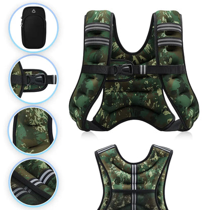 【Dealsforyoudays】Zelus Weighted Vests,6/8/12/16/20/25/30Lb Rucking Vest with Detachable Phone Pouch&Reflective Stripes&Adjustable Straps|Exercise Equipment & Workout Enhancer for Motivational Walking,Strength Training,Running #Tiktokshopdealsforyoudays