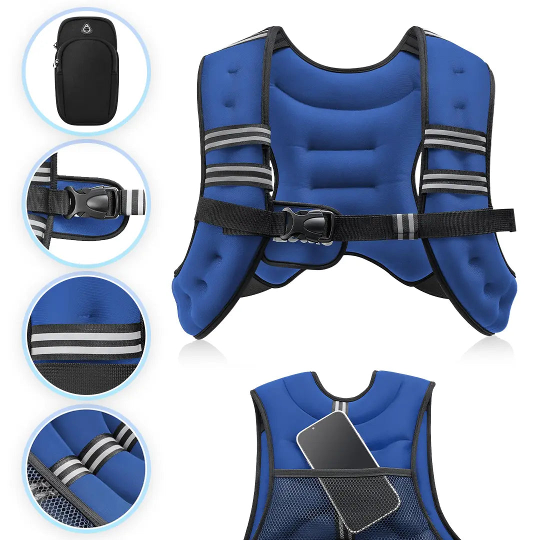【Dealsforyoudays】Zelus Weighted Vests,6/8/12/16/20/25/30Lb Rucking Vest with Detachable Phone Pouch&Reflective Stripes&Adjustable Straps|Exercise Equipment & Workout Enhancer for Motivational Walking,Strength Training,Running #Tiktokshopdealsforyoudays
