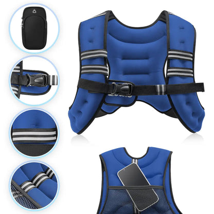 【Dealsforyoudays】Zelus Weighted Vests,6/8/12/16/20/25/30Lb Rucking Vest with Detachable Phone Pouch&Reflective Stripes&Adjustable Straps|Exercise Equipment & Workout Enhancer for Motivational Walking,Strength Training,Running #Tiktokshopdealsforyoudays