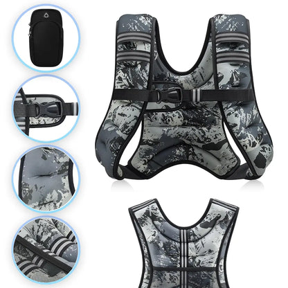 【Dealsforyoudays】Zelus Weighted Vests,6/8/12/16/20/25/30Lb Rucking Vest with Detachable Phone Pouch&Reflective Stripes&Adjustable Straps|Exercise Equipment & Workout Enhancer for Motivational Walking,Strength Training,Running #Tiktokshopdealsforyoudays