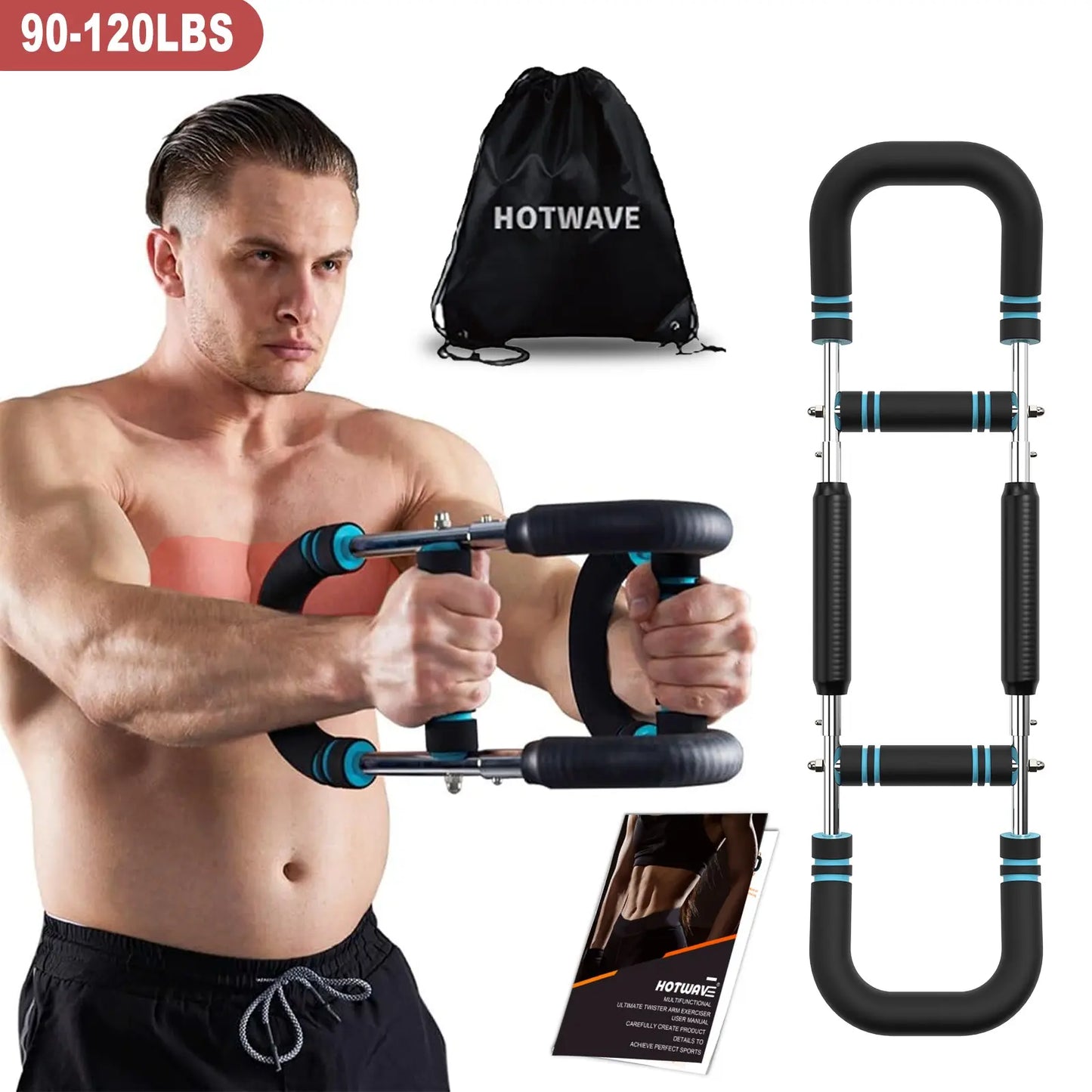 HOTWAVE Arm Trainer, Adjustable Chest Workout Equipment, Arm Trainer for Men, Chest Trainer for Men, Shoulder Muscle Training, Portable Spring Resistance Home Fitness Equipment Summerwins