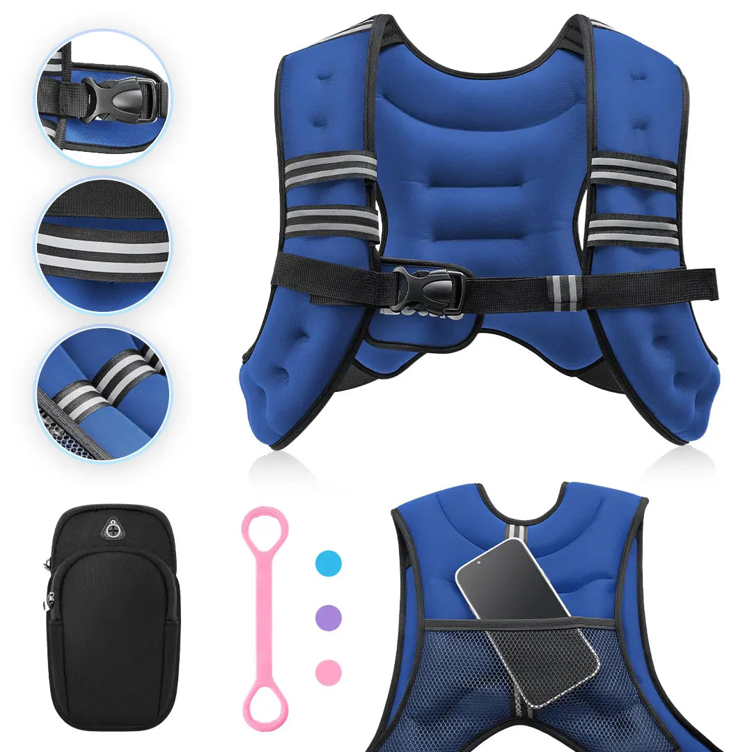 【Dealsforyoudays】Zelus Weighted Vests,6/8/12/16/20/25/30Lb Rucking Vest with Detachable Phone Pouch&Reflective Stripes&Adjustable Straps|Exercise Equipment & Workout Enhancer for Motivational Walking,Strength Training,Running #Tiktokshopdealsforyoudays