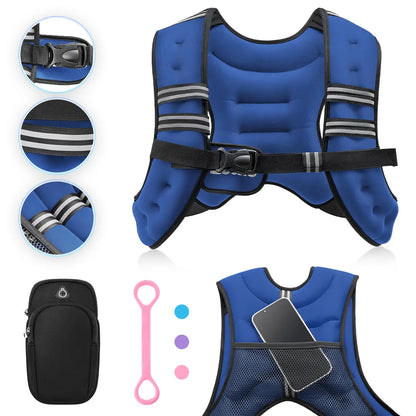 【Dealsforyoudays】Zelus Weighted Vests,6/8/12/16/20/25/30Lb Rucking Vest with Detachable Phone Pouch&Reflective Stripes&Adjustable Straps|Exercise Equipment & Workout Enhancer for Motivational Walking,Strength Training,Running #Tiktokshopdealsforyoudays
