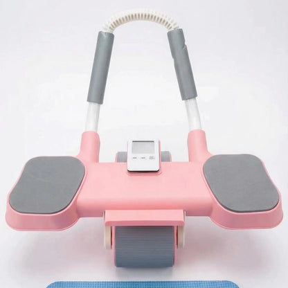 Automatic Rebound Ab Roller Wheel with Timer, Ergonomic Design, Non-Slip Grips, Ab Workout Equipment for Core Muscle Training, at Home Gym Gear