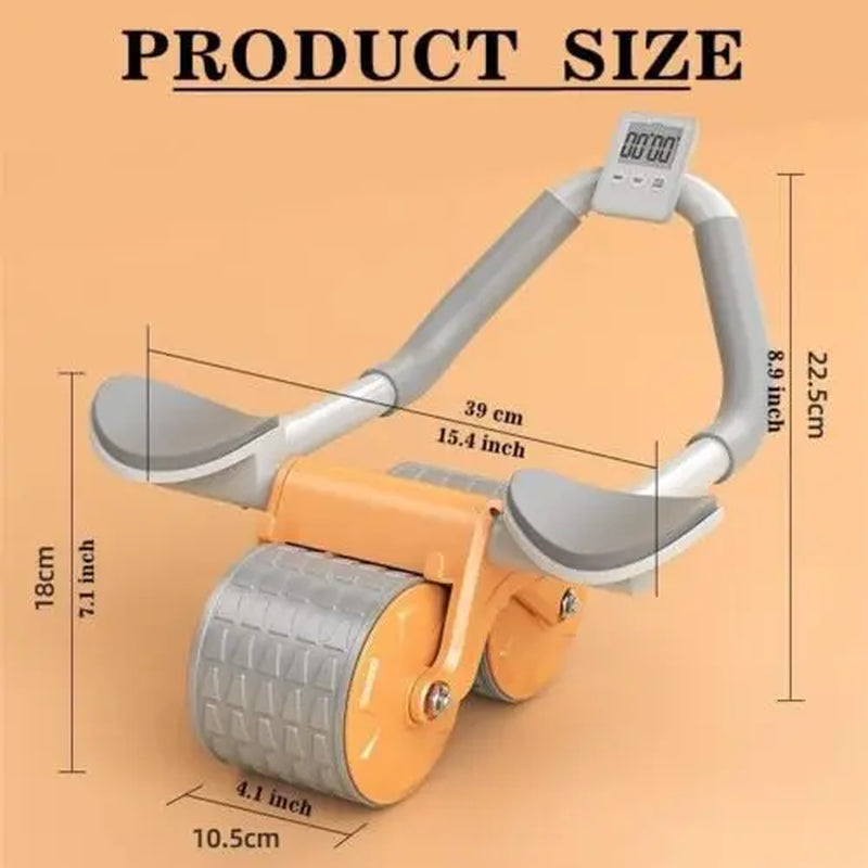 Automatic Rebound Ab Roller Wheel with Timer, Ergonomic Design, Non-Slip Grips, Ab Workout Equipment for Core Muscle Training, at Home Gym Gear