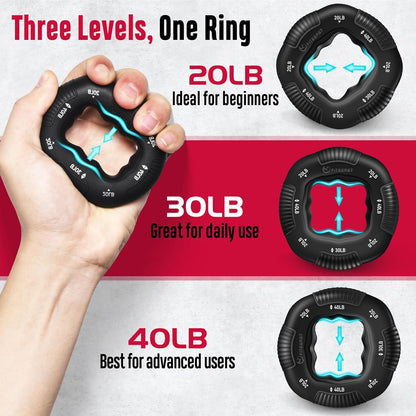 Grip Strength Trainer, Hand Gripper Strengthener Kit - 6 Pack with Adjustable Resistance Forearm Strengthener, Forearm Exerciser and Massage Balls for Hand Therapy, Grip Training
