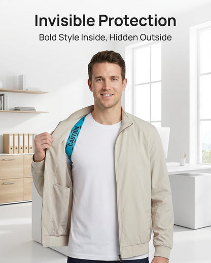 ® 1/8" Ultra-Slim Invisible Posture Corrector for Men, High-Airflow Breathable Fabric Upper Back Brace Posture Corrector under Shirt for Gen Z Professionals,Business Meetings & Date Night