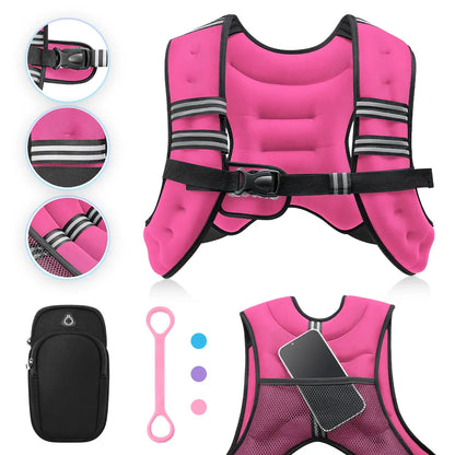 【Dealsforyoudays】Zelus Weighted Vests,6/8/12/16/20/25/30Lb Rucking Vest with Detachable Phone Pouch&Reflective Stripes&Adjustable Straps|Exercise Equipment & Workout Enhancer for Motivational Walking,Strength Training,Running #Tiktokshopdealsforyoudays